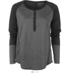 Hurley Womens Df Henley Knits Long Drft Shirt
